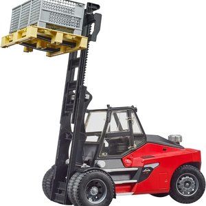 Bruder 02513 Linde HTI60 Fork Lift w Pallet and 3 Cargo Cages